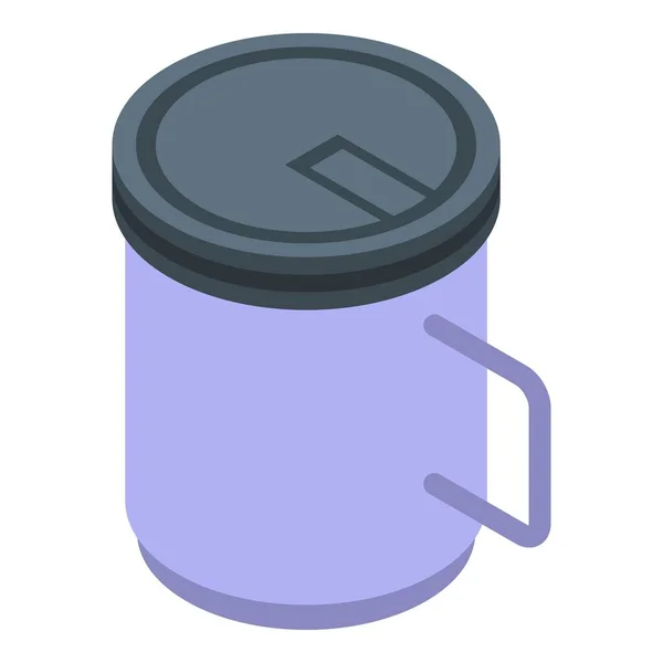 Icona tazza termo tè, stile isometrico — Vettoriale Stock