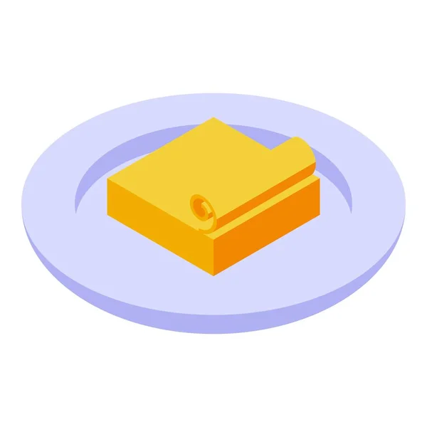 Ícone de vitamina d manteiga, estilo isométrico — Vetor de Stock