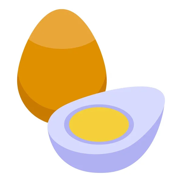 Icône des œufs cuits à la vitamine d, style isométrique — Image vectorielle