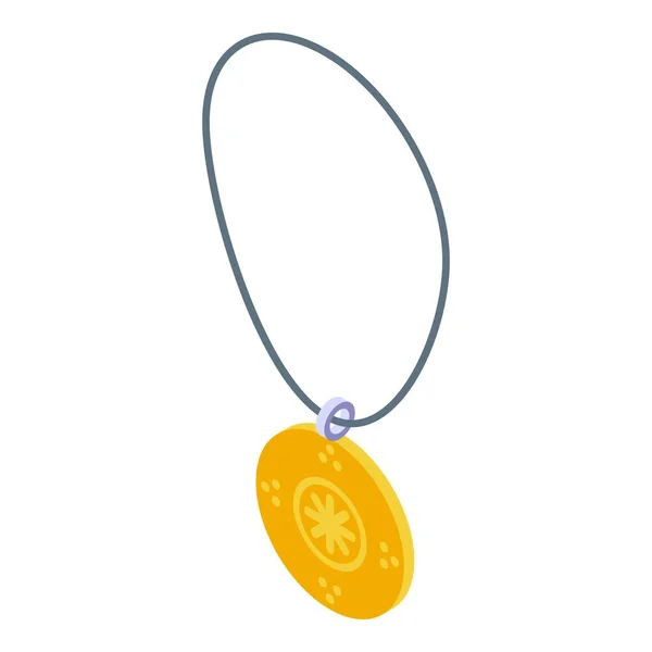 Icono medallón prácticas espirituales, estilo isométrico — Vector de stock