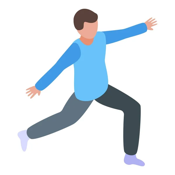 Homme yoga pose icône, style isométrique — Image vectorielle
