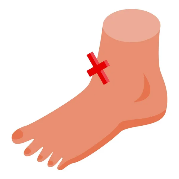 Icona del piede di artrite, stile isometrico — Vettoriale Stock