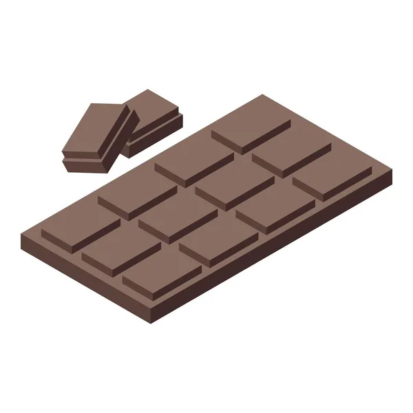 Icône de barre de chocolat, style isométrique — Image vectorielle