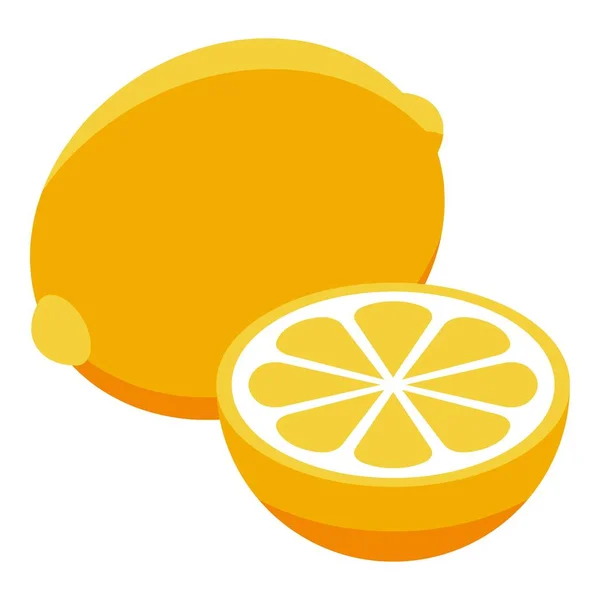 Cough lemon icon, isometric style — Stock Vector