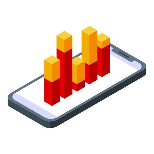 Ranking graph chart icon, isometric style — Stock Vector