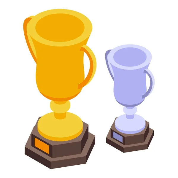 Ranking cups icon, isometric style — Stock Vector