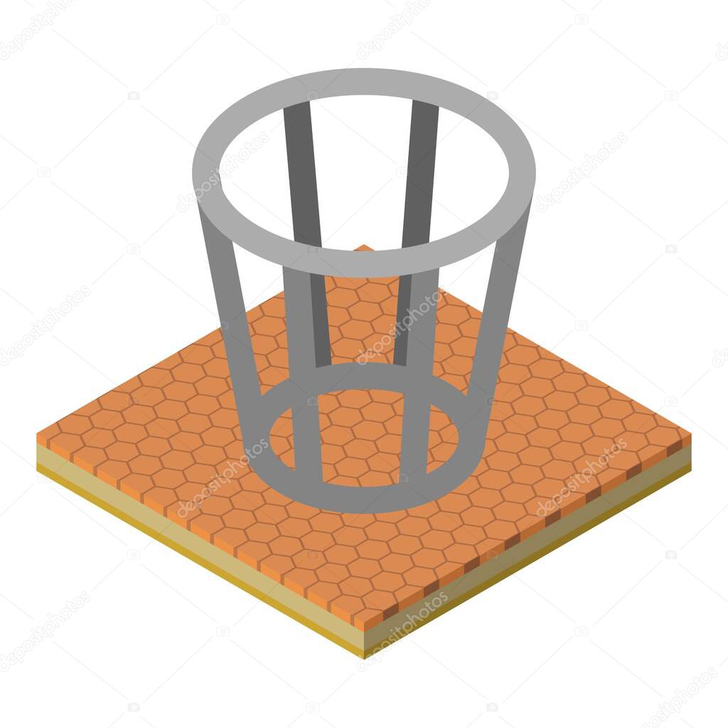 Office basket icon, isometric style