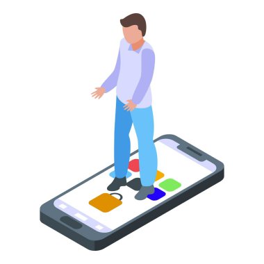 Marka Büyükelçisi akıllı telefon simgesi, izometrik biçim