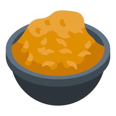 Patlamış mısır kasesi simgesi, izometrik stil