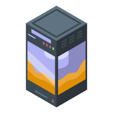 Dükkan patlamış mısır makinesi simgesi, izometrik stil