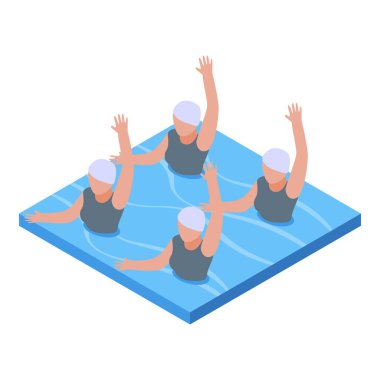 Senkronize yüzme uygunluk simgesi, izometrik biçim