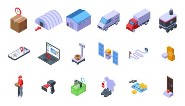 Sıralama süreci simgeleri ayarlandı, izometrik biçim