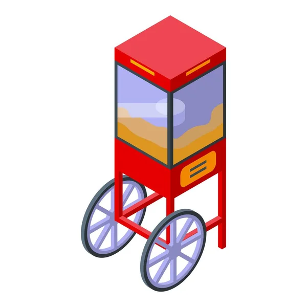 Cart popcorn maker icon, isometric style — 스톡 벡터