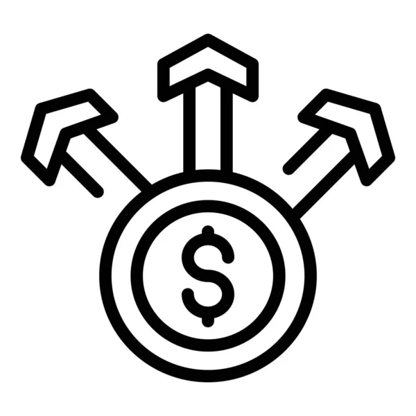 Ícone de esquema de moedas, estilo de esboço — Vetor de Stock