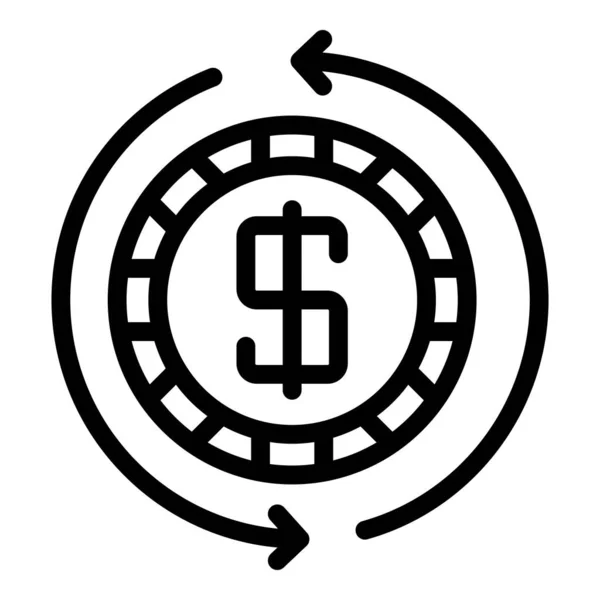 Icona cambio valuta, stile contorno — Vettoriale Stock