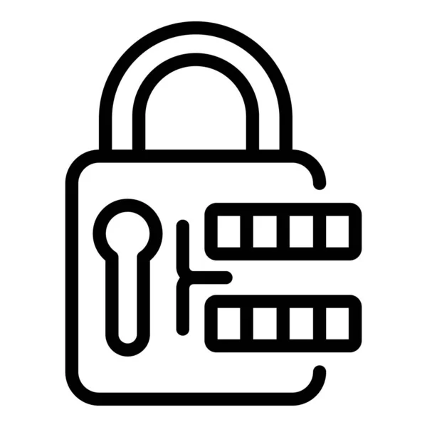 Deposit room padlock icon, outline style — Stock Vector