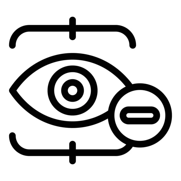 Schwarze Liste Augensymbol, Umrissstil — Stockvektor