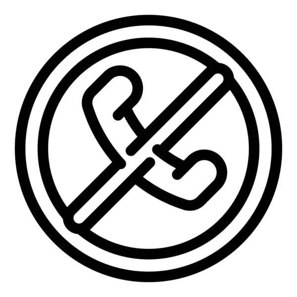 Lista negra rechazar el icono de llamada, estilo de esquema — Archivo Imágenes Vectoriales
