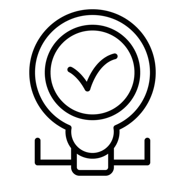 Mind smart lightbulb icon, outline style — Stock Vector