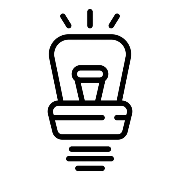 Solution icône d'ampoule intelligente, style contour — Image vectorielle