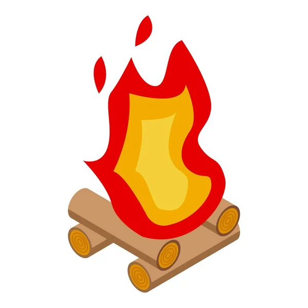 Campfire ikon, isometrisk stil — Stock vektor