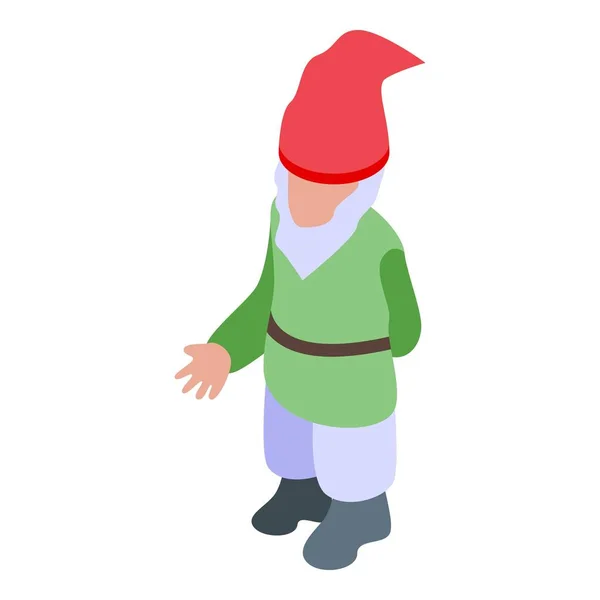 Old gnome icon, isometric style — Stock Vector