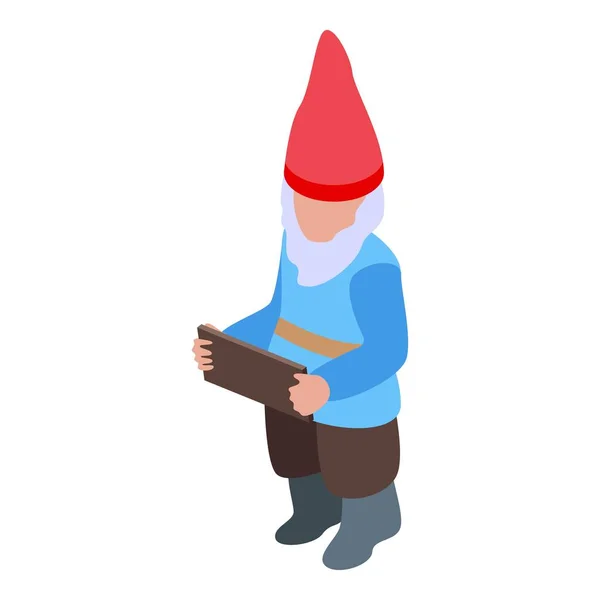 Gnome avec icône de signe, style isométrique — Image vectorielle