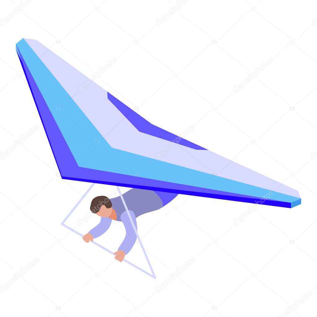 Professional paraglider icon, isometric style