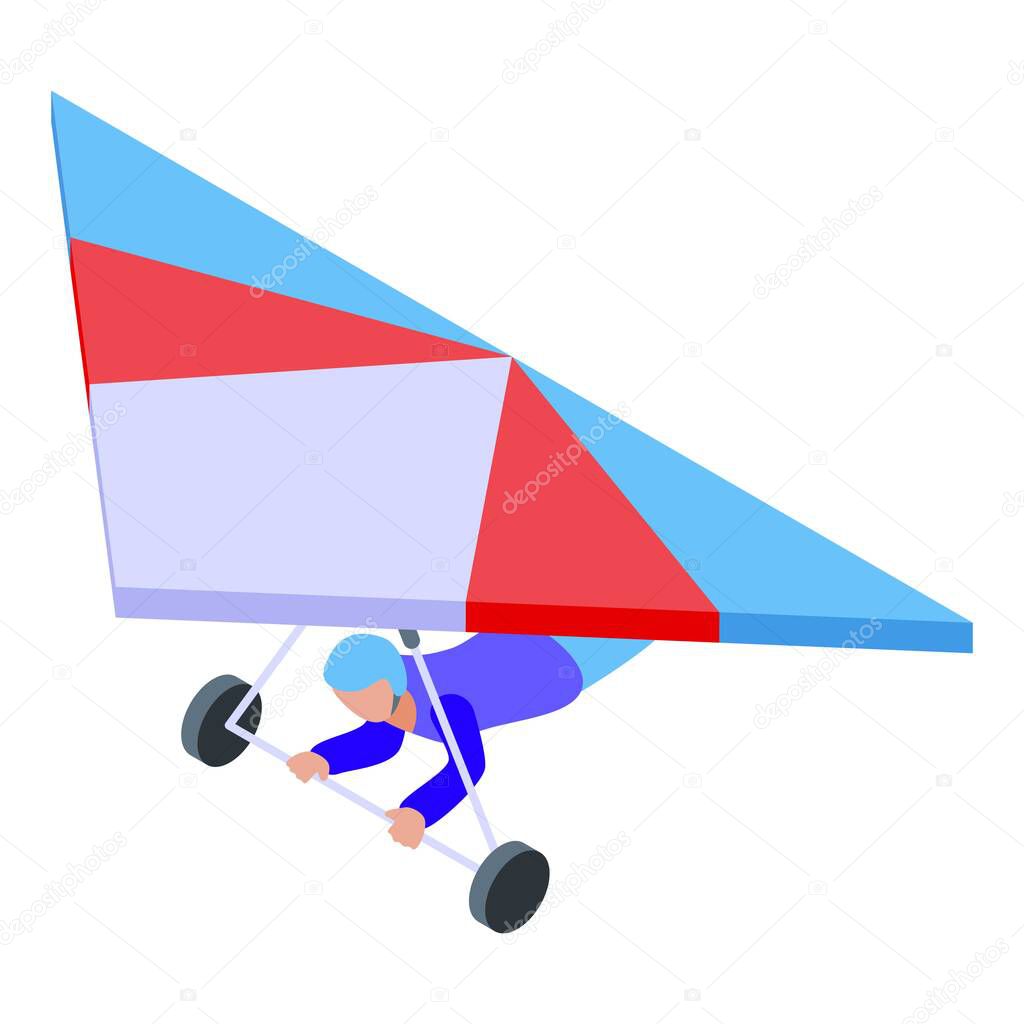 New paraglider icon, isometric style