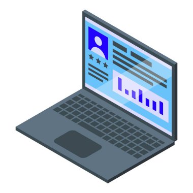 Laptop simgesi, izometrik biçim