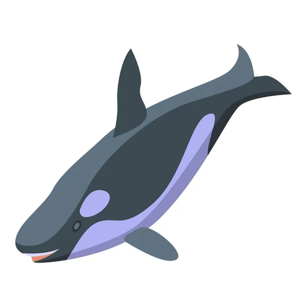 饥饿的虎鲸图标，等距样式 — 图库矢量图片