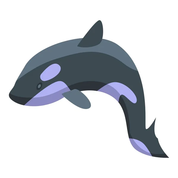 Zubatá velryba zabijácká ikona, izometrický styl — Stockový vektor
