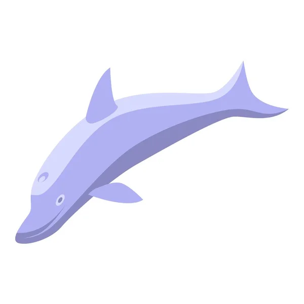 Icono del delfín marino, estilo isométrico — Vector de stock