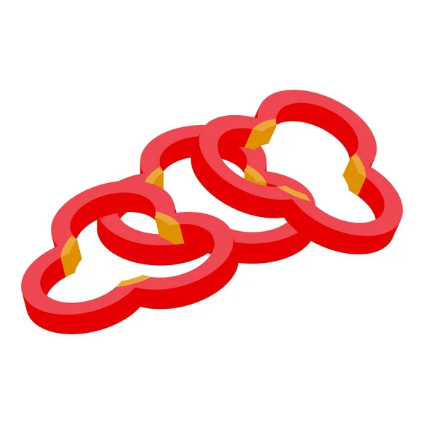 Pezzi di icona di paprica rossa, stile isometrico — Vettoriale Stock