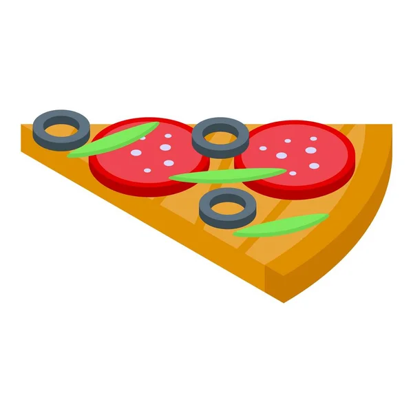 Pizza-Ikone im isometrischen Stil — Stockvektor