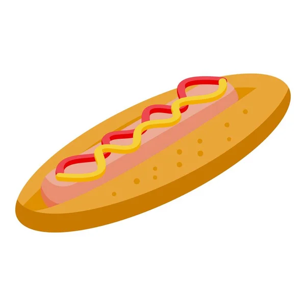 Icône hot dog, style isométrique — Image vectorielle