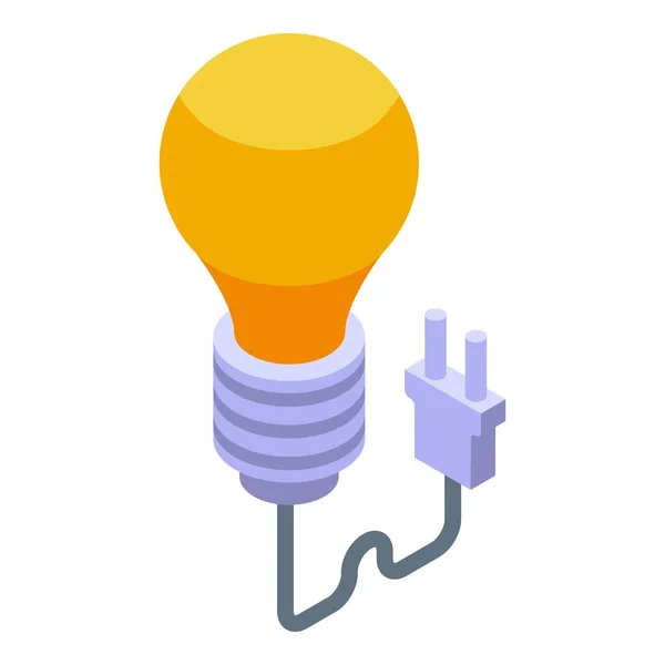 Luce icona cancellazione pagamento energia, stile isometrico — Vettoriale Stock