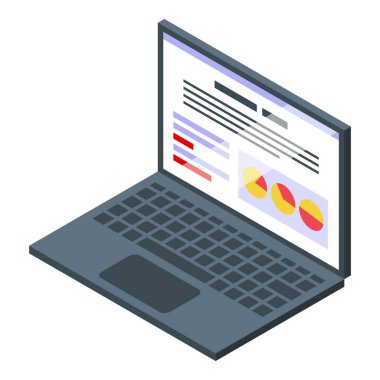 Laptop sonuç para simgesi, izometrik biçim