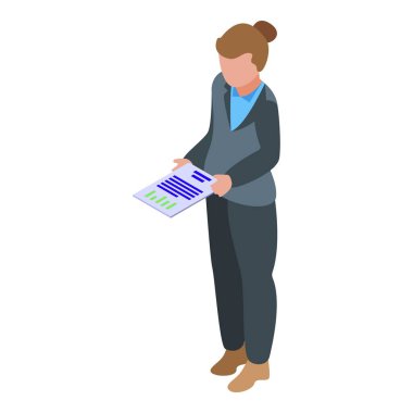 Yönetici sonuç para simgesi, izometrik biçim