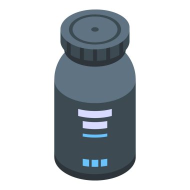 Protein hapı kavanozu simgesi, izometrik biçim