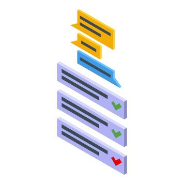 Fitness günlük sohbet simgesi, izometrik biçim