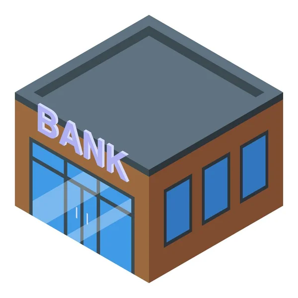 Τράπεζα αποτέλεσμα εικονίδιο χρήματα, ισομετρικό στυλ — Διανυσματικό Αρχείο