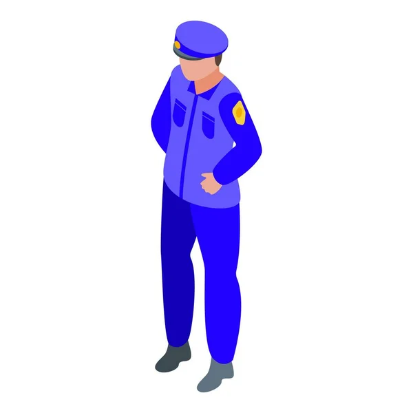 Politieman pictogram consumentenrechten, isometrische stijl — Stockvector