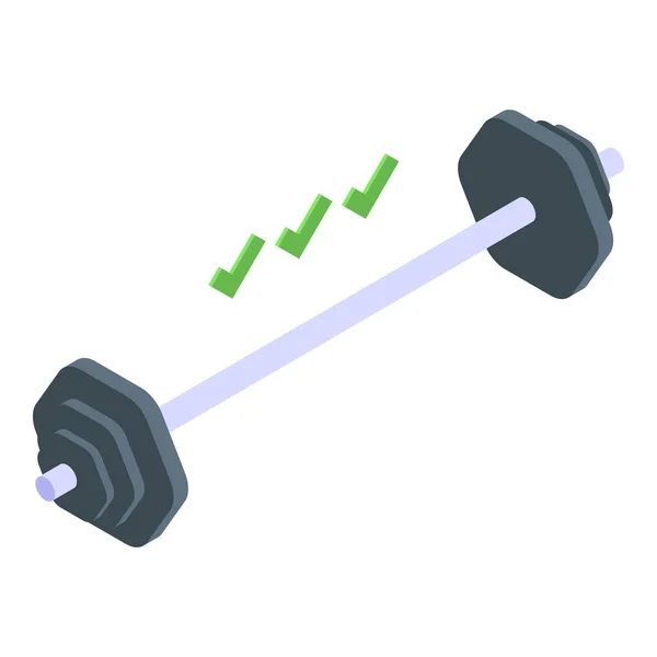 Fitness blog barbell icon, isometric style — Stock Vector