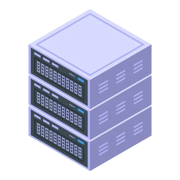 Icona del server a catena blocco, stile isometrico — Vettoriale Stock