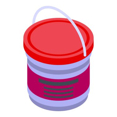 Kova boyası dijital yazdırma simgesi, izometrik biçim