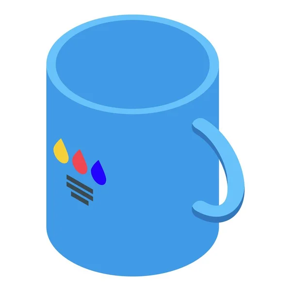 Mug digital printing icon, isometric style — 스톡 벡터