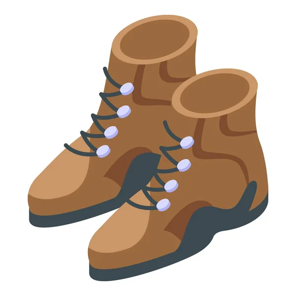 Icono de botas de senderismo, estilo isométrico — Vector de stock