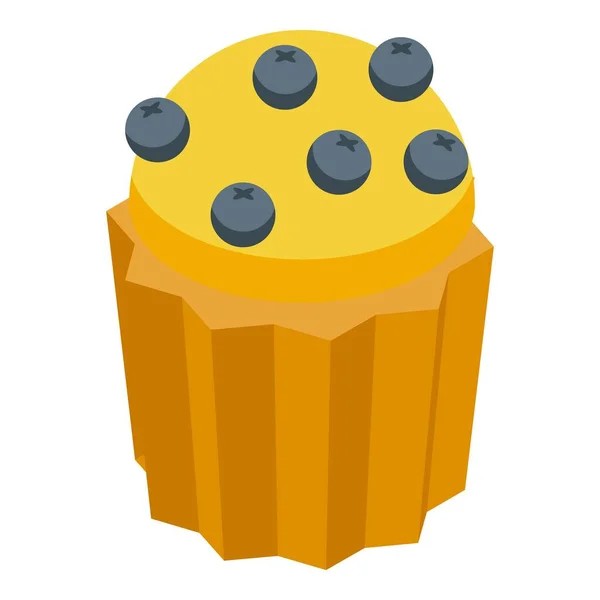 Icône muffin aux baies, style isométrique — Image vectorielle