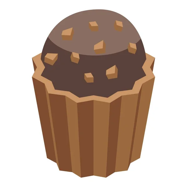 Doux muffin icône, style isométrique — Image vectorielle